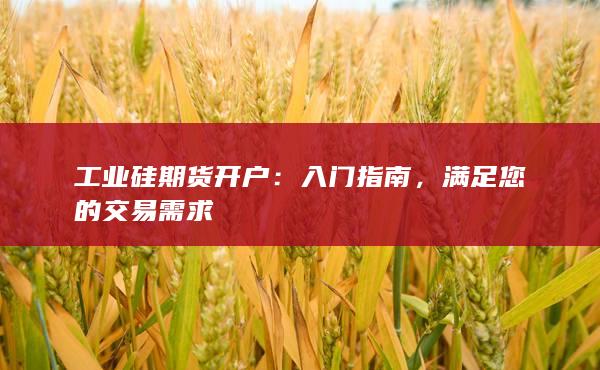 工业硅期货开户:入门指南,满足您的交易需求