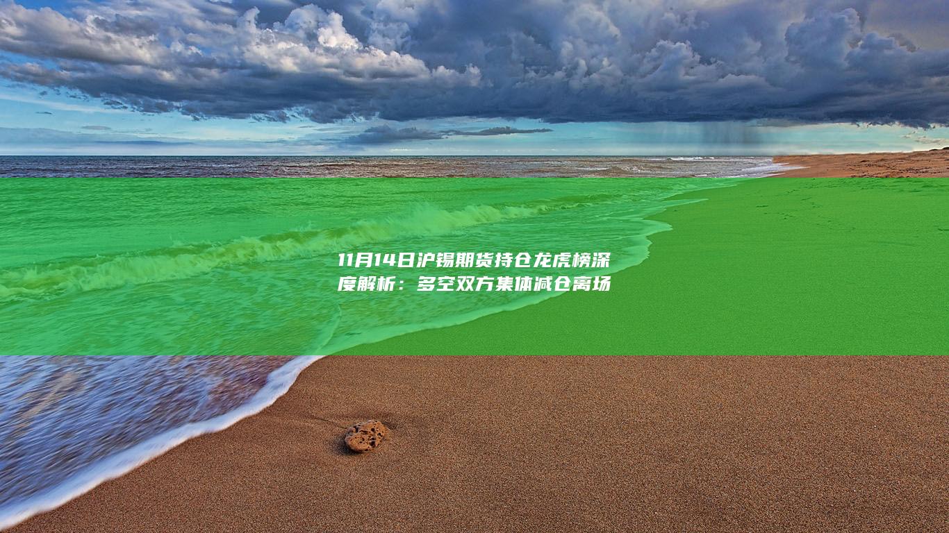 11月14日沪锡期货持仓龙虎榜深度解析:多空双方集体减仓离场