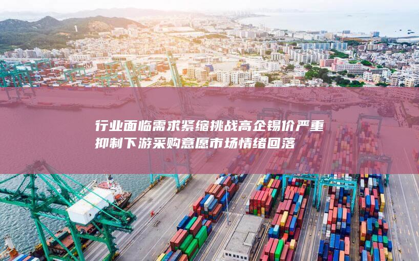 行业面临需求紧缩挑战 高企锡价严重抑制下游采购意愿 市场情